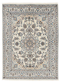  Persischer Nain Teppich 148X198 Beige/Dunkelgrau (Wolle, Persien/Iran)