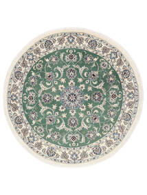  Ø 148 Nain Rug Oriental Round Beige/Black (Wool, Persia/Iran) Carpetvista