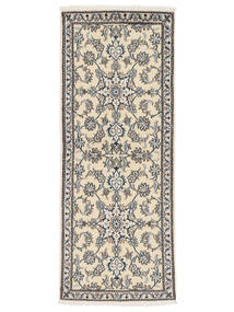 77X195 Nain Teppich Orientalischer Läufer Beige/Schwarz (Wolle, Persien/Iran) Carpetvista