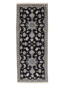 77X195 絨毯 オリエンタル ナイン 廊下 カーペット ブラック/ダークグレー (ウール, ペルシャ/イラン) Carpetvista