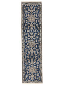  Nain Rug 78X308 Persian Wool Black/Dark Grey Small Carpetvista