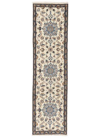 Orientalischer Nain Teppich 80X291 Läufer Beige/Schwarz Wolle, Persien/Iran Carpetvista