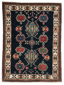 絨毯 ギャッベ キャシュクリ 111X151 ブラック/ダークレッド (ウール, ペルシャ/イラン)