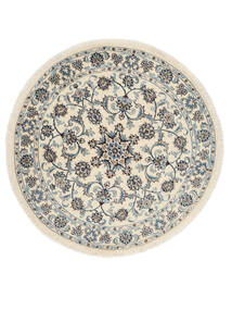  Oriental Nain Rug Ø 148 Round Dark Grey/Beige Wool, Persia/Iran Carpetvista