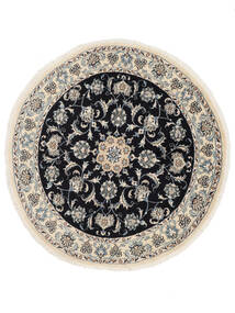  Persian Nain Rug Ø 150 Round Black/Beige (Wool, Persia/Iran)