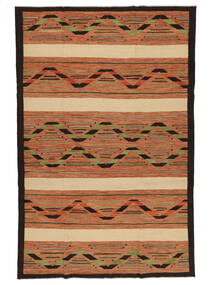 絨毯 キリム モダン 197X300 茶色/ブラック (ウール, アフガニスタン)