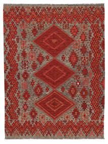  Orientalisk Kelim Afghan Old Style Matta 185X243 Mörkröd/Brun Ull, Afghanistan Carpetvista