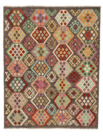 Kelim Afghan Old Style Tæppe 162X203 Mørkerød/Brun Uld, Afghanistan Carpetvista