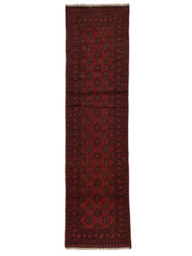  Orientalsk Afghan Fine Teppe 72X279Løpere Svart/Mørk Rød Ull, Afghanistan Carpetvista