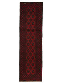 Afghan Fine Rug 78X281 Runner
 Black/Dark Red Wool, Afghanistan Carpetvista