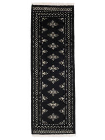 63X184 Pakistan Buchara 2Ply Teppich Orientalischer Läufer Schwarz/Dunkelgelb (Wolle, Pakistan) Carpetvista