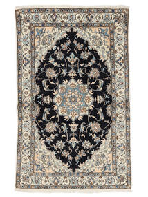 絨毯 ナイン 120X193 ブラック/茶色 (ウール, ペルシャ/イラン)