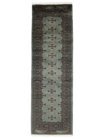  Orientalischer Pakistan Buchara 2Ply Teppich 63X195 Läufer Schwarz/Dunkelgrün Wolle, Pakistan Carpetvista