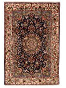 Kerman Teppich 197X293 Braun/Schwarz Wolle, Persien/Iran Carpetvista