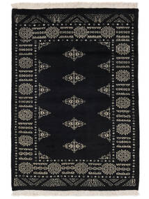 94X135 絨毯 オリエンタル パキスタン ブハラ 2Ply ブラック/ダークイエロー (ウール, パキスタン) Carpetvista