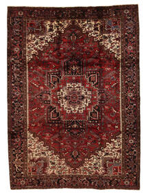  Persischer Heriz Teppich 253X348 Schwarz/Dunkelrot Großer (Wolle, Persien/Iran)