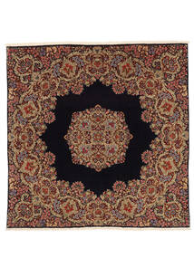 絨毯 ペルシャ ケルマン Sherkat Farsh 208X212 正方形 ブラック/茶色 (ウール, ペルシャ/イラン)