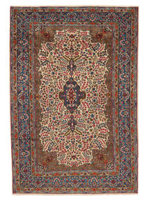 184X270 Kerman Tæppe Orientalsk Mørkerød/Sort (Uld, Persien/Iran) Carpetvista