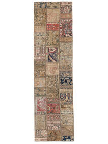 83X303 Patchwork Teppich Moderner Läufer Braun/Orange (Wolle, Persien/Iran) Carpetvista