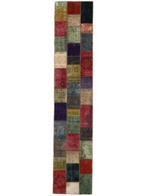 82X406 Patchwork Matot Matto Moderni Käytävämatto Musta/Tummanpunainen (Villa, Persia/Iran) Carpetvista