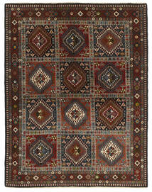  Persischer Yalameh Teppich 150X194 Schwarz/Braun (Wolle, Persien/Iran)