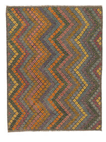  186X240 Kelim Afghan Old Stil Teppich Braun/Schwarz Afghanistan Carpetvista