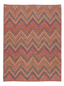  Kelim Afghan Old Style Matot 178X232 Tummanpunainen/Ruskea Carpetvista