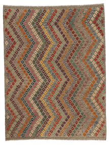 Kelim Afghan Old Stil Teppich 188X243 Braun/Schwarz Wolle, Afghanistan Carpetvista