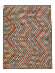 絨毯 オリエンタル キリム アフガン オールド スタイル 186X235 茶色/ブラック (ウール, アフガニスタン)