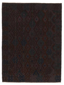 183X243 Kelim Afghan Old Stil Teppich Orientalischer Schwarz (Wolle, Afghanistan) Carpetvista