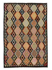  Kilim Afghan Old Style Alfombra 180X263 De Lana Marrón/Negro Carpetvista