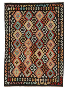 Tapis Kilim Afghan Old Style 175X247 Noir/Marron (Laine, Afghanistan)