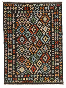 絨毯 キリム アフガン オールド スタイル 169X238 ブラック/茶色 (ウール, アフガニスタン)