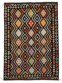 Tapete Kilim Afegão Old Style 178X251 Preto/Castanho (Lã, Afeganistão)