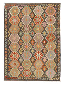 Kilim Afghan Old Style Rug 178X248 Brown/Green Wool, Afghanistan Carpetvista