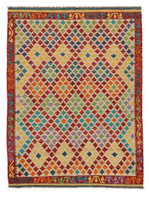  Kilim Afghan Old Style Alfombra 163X213 De Lana Rojo Oscuro/Naranja Carpetvista