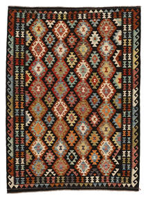 Tapete Kilim Afegão Old Style 182X249 Preto/Vermelho Escuro (Lã, Afeganistão)