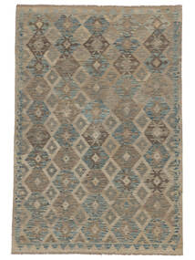  Kilim Afghan Old Style Tappeto 201X292 Di Lana Marrone/Giallo Scuro Carpetvista