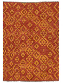  Kelim Afghan Old Style Matot 175X245 Tummanpunainen/Ruskea Carpetvista