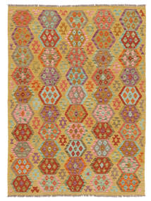 Kelim Afghan Old Stil Teppich 180X247 Braun/Grün Wolle, Afghanistan Carpetvista