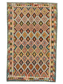  Orientalischer Kelim Afghan Old Stil Teppich 158X252 Braun/Schwarz Wolle, Afghanistan Carpetvista