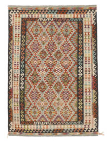  169X251 Kelim Afghan Old Stil Teppich Braun/Schwarz Afghanistan Carpetvista