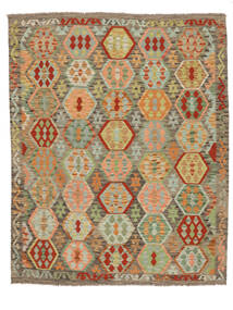 絨毯 キリム アフガン オールド スタイル 194X237 茶色/グリーン (ウール, アフガニスタン)