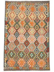  Kelim Afghan Old Style Matta 194X299 Brun/Mörkgul Carpetvista