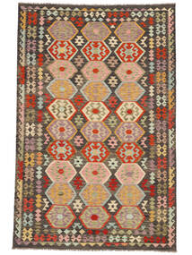 Kelim Afghan Old Style Matot Matto 197X300 Ruskea/Musta Villa, Afganistan Carpetvista