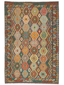  Oriental Kilim Afghan Old Style Rug 198X297 Brown/Green Wool, Afghanistan Carpetvista