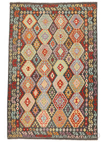  Kelim Afghan Old Stil Teppich 202X306 Braun/Grün Carpetvista