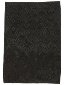  Orientalischer Kelim Afghan Old Stil Teppich 203X296 Schwarz Wolle, Afghanistan Carpetvista