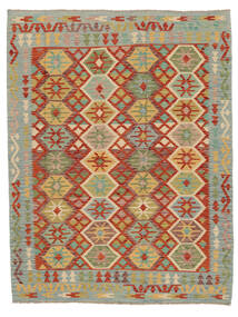 183X240 絨毯 オリエンタル キリム アフガン オールド スタイル グリーン/ダークレッド (ウール, アフガニスタン) Carpetvista