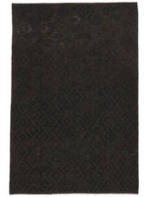  Orientalischer Kelim Afghan Old Stil Teppich 200X295 Schwarz Wolle, Afghanistan Carpetvista